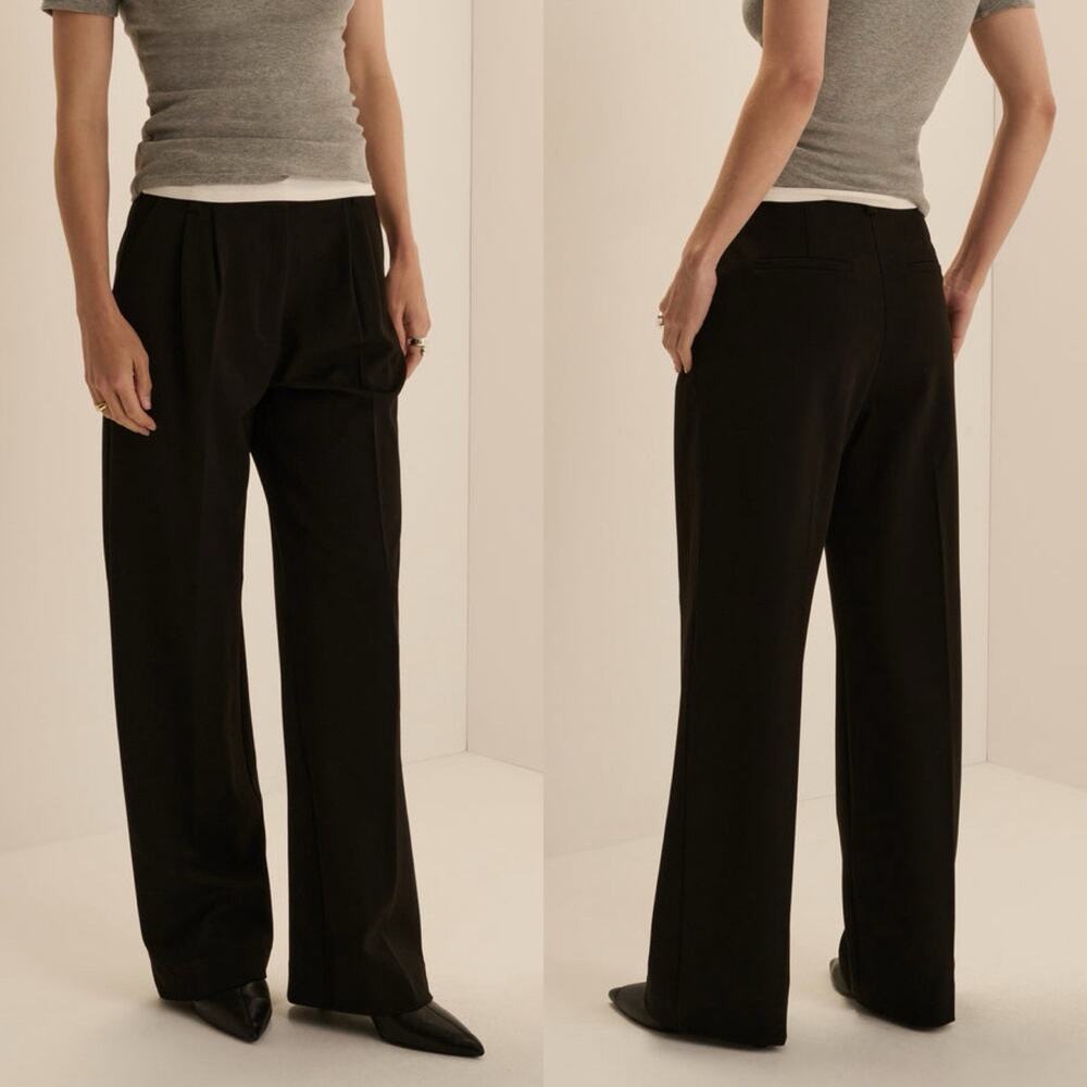 Favorite Daughter Black Wide-Leg Trousers